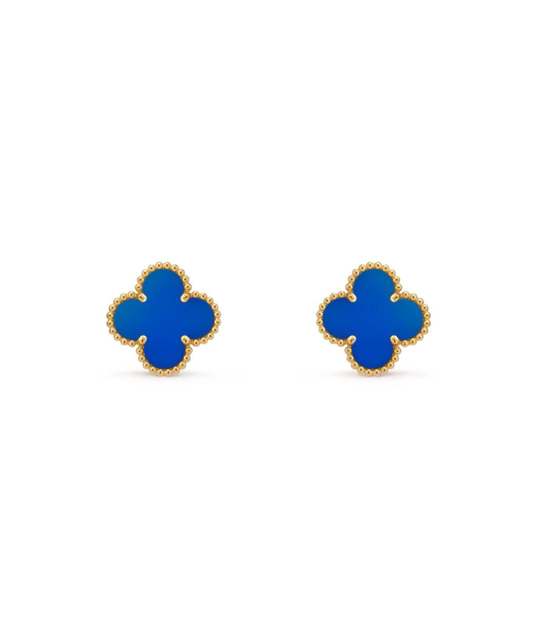VAN CLEEF & ARPELS Синие серьги из желтого золота, фото 1