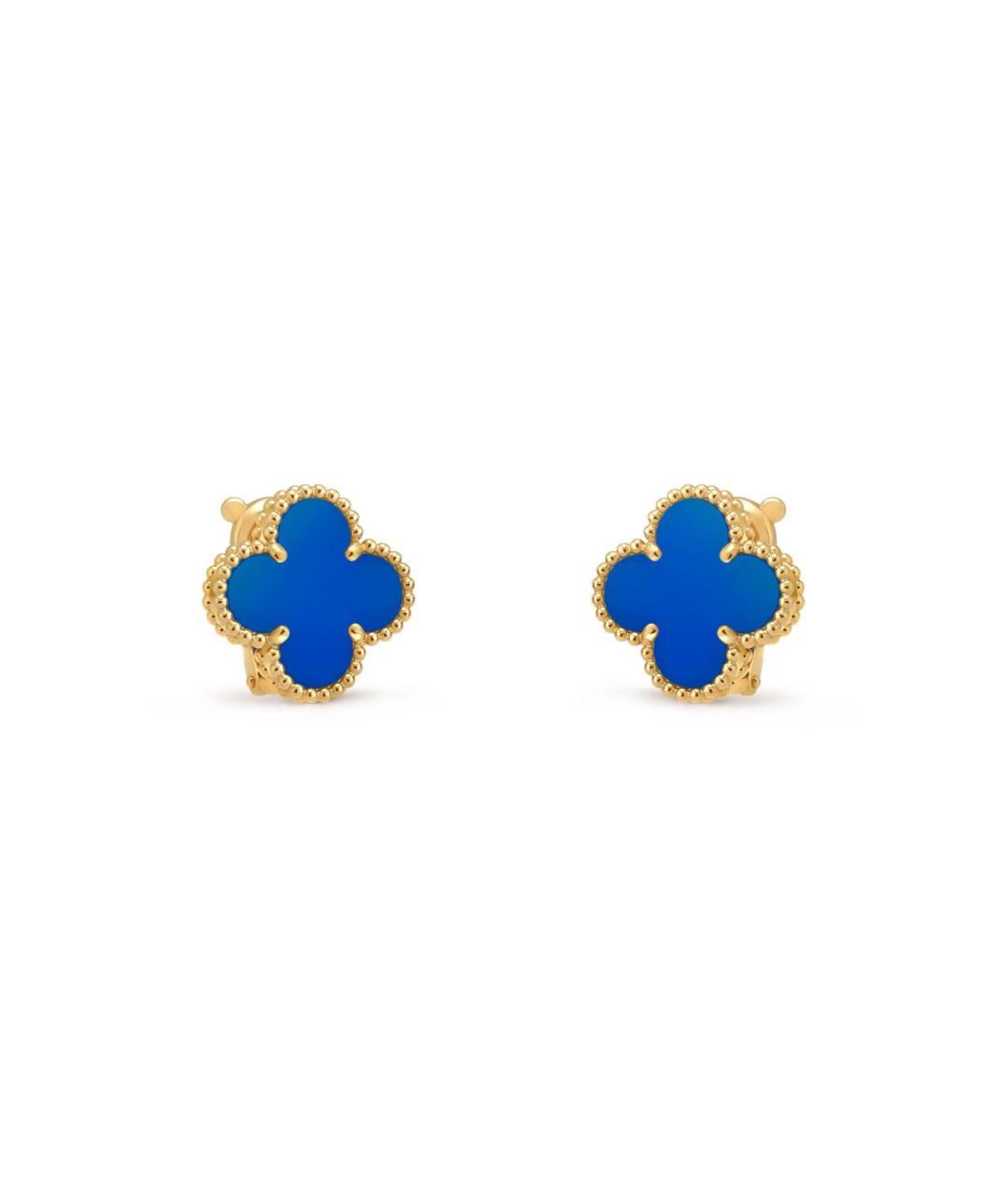 VAN CLEEF & ARPELS Синие серьги из желтого золота, фото 2
