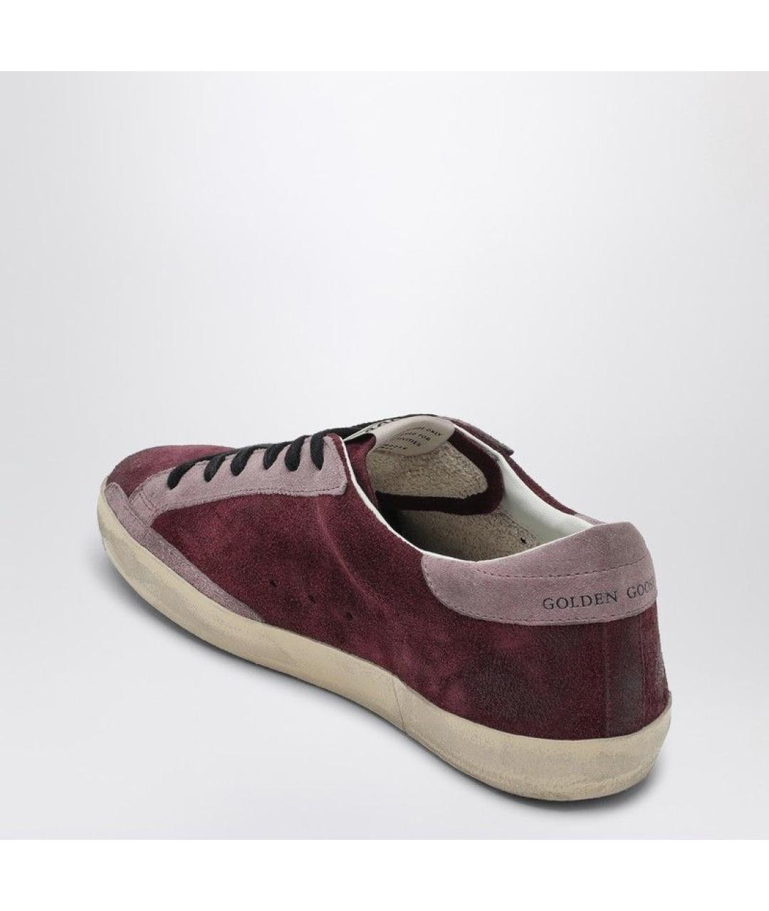 GOLDEN GOOSE DELUXE BRAND Бордовые кожаные кеды, фото 3