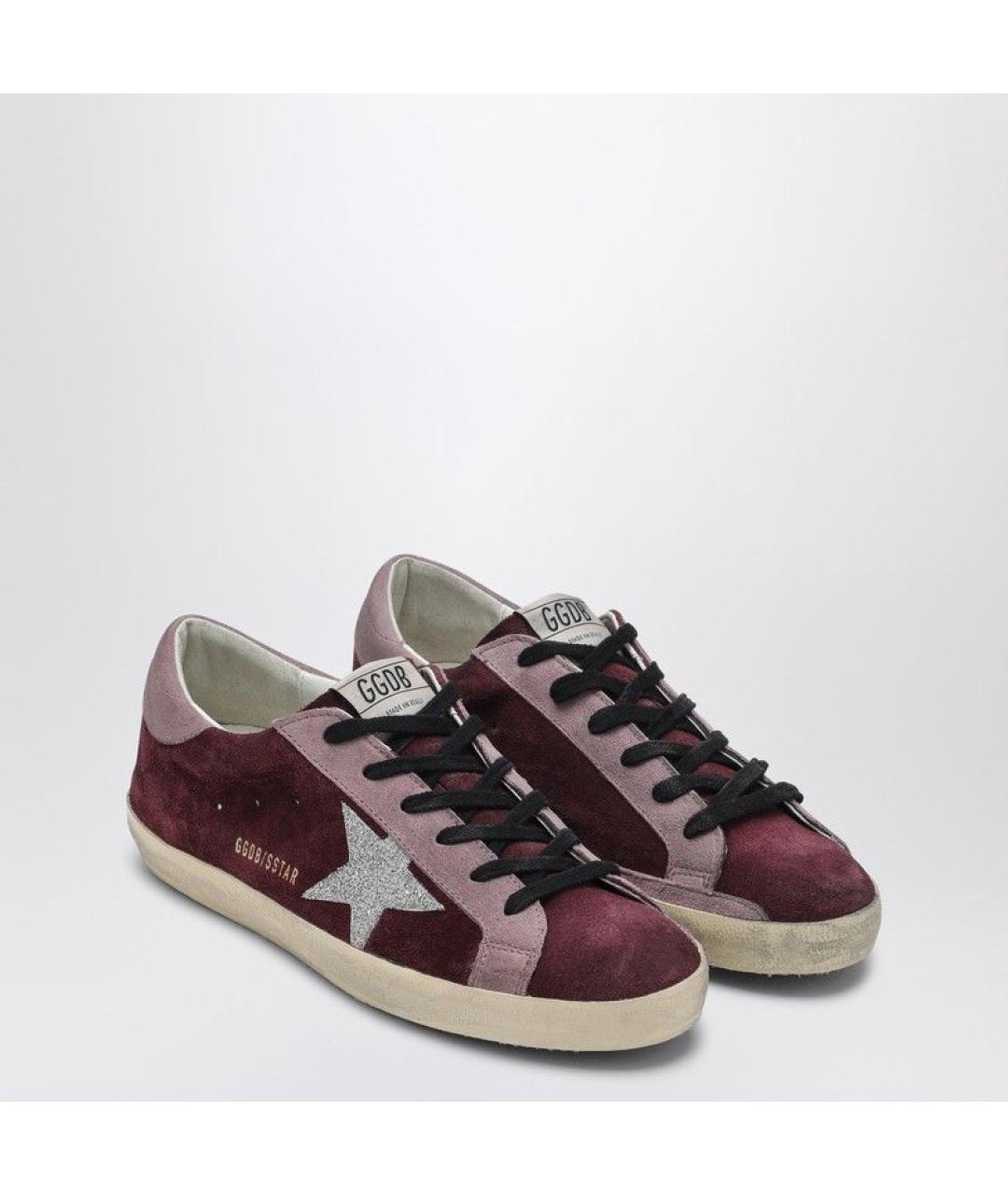 GOLDEN GOOSE DELUXE BRAND Бордовые кожаные кеды, фото 2