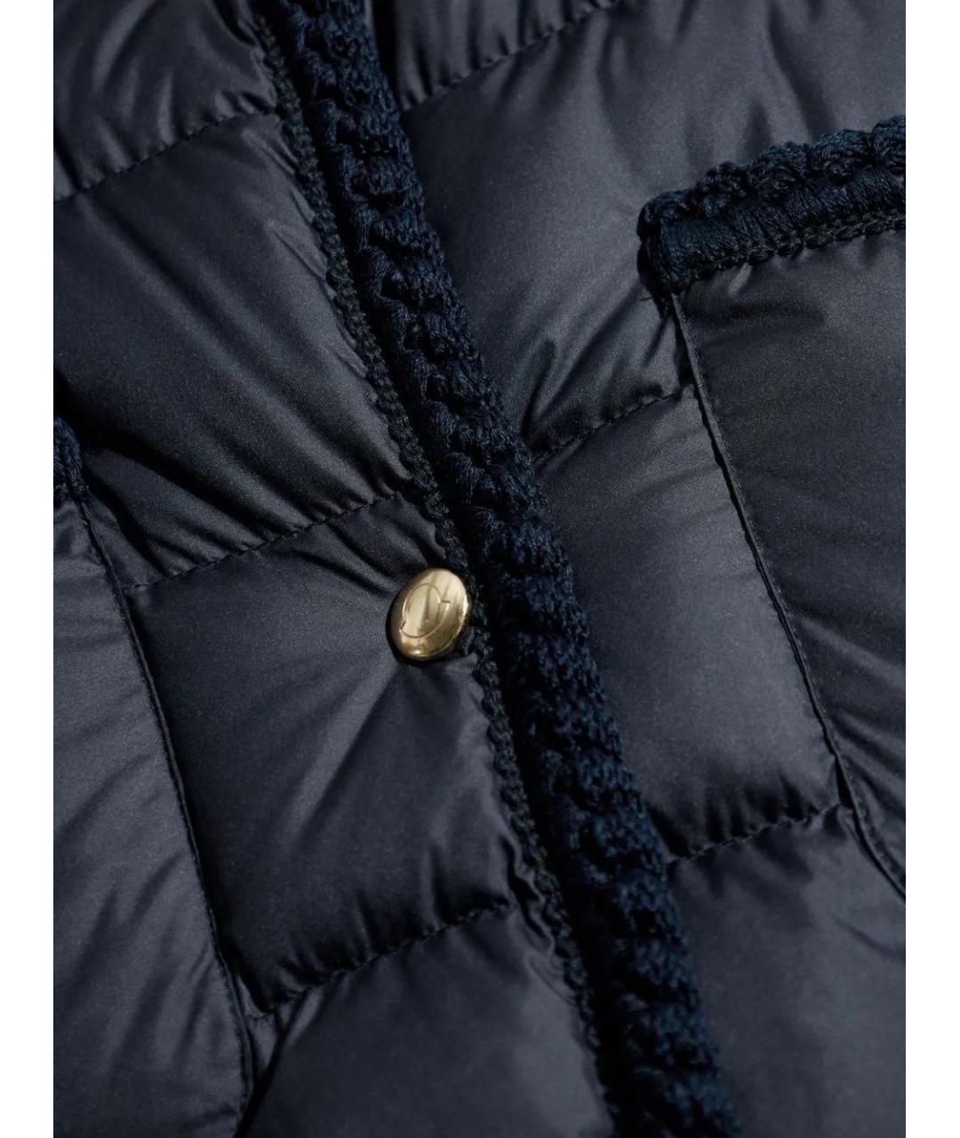 MONCLER Темно-синяя полиэстеровая куртка, фото 5