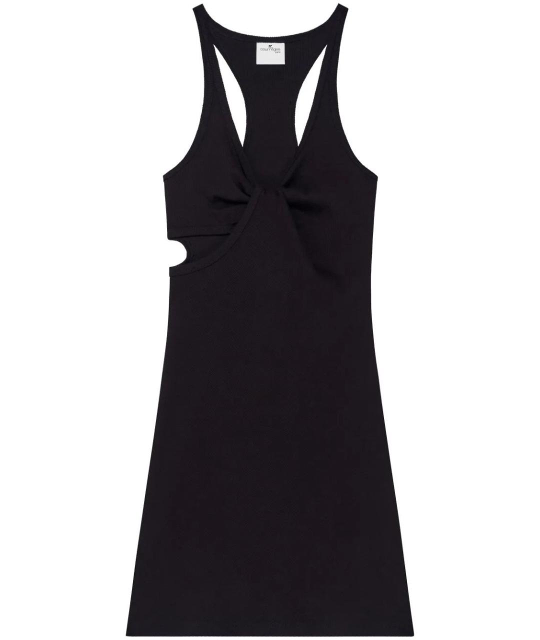 COURREGES Черное хлопковое повседневное платье, фото 1