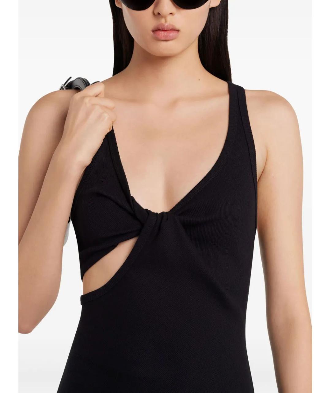 COURREGES Черное хлопковое повседневное платье, фото 5