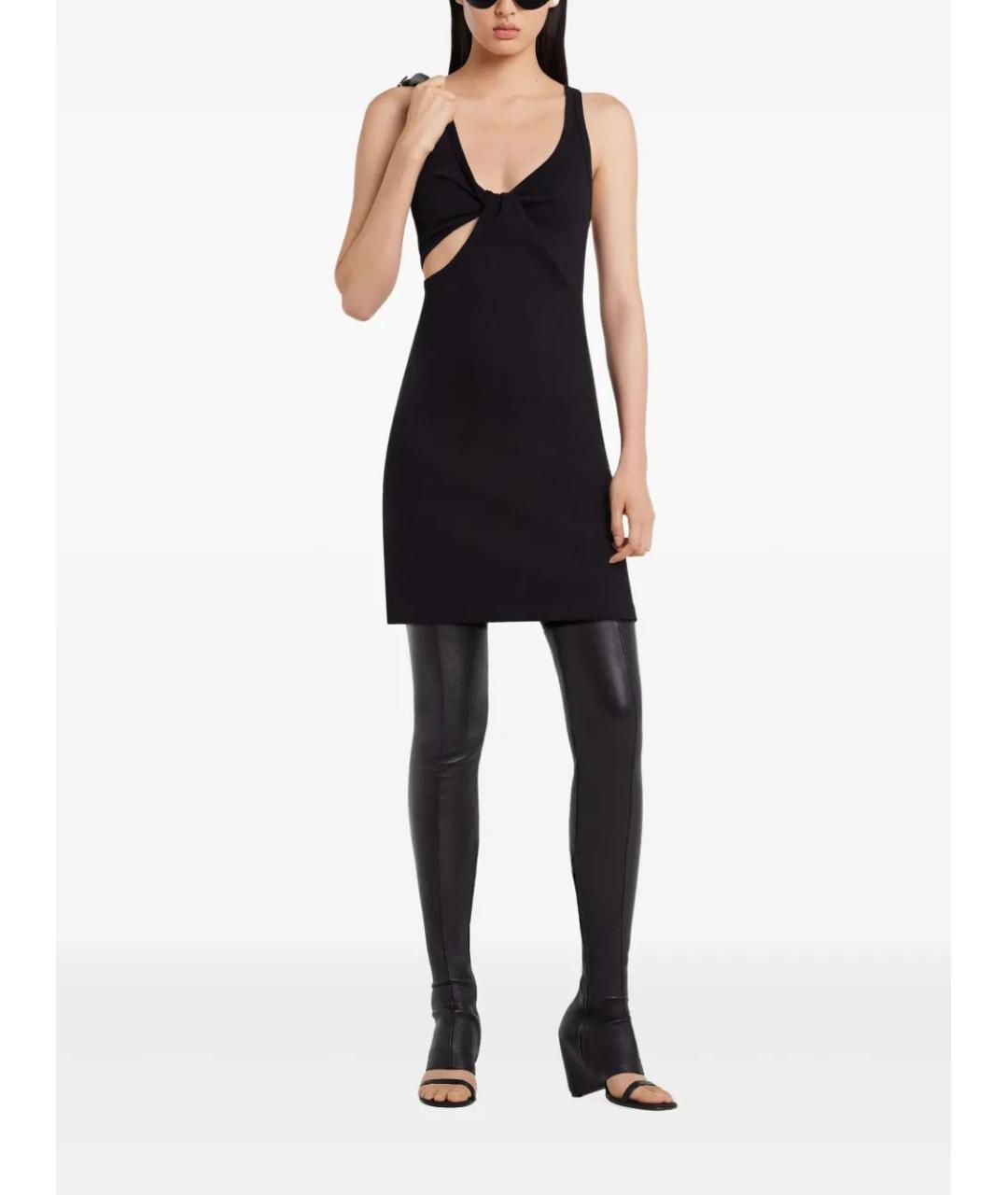 COURREGES Черное хлопковое повседневное платье, фото 2