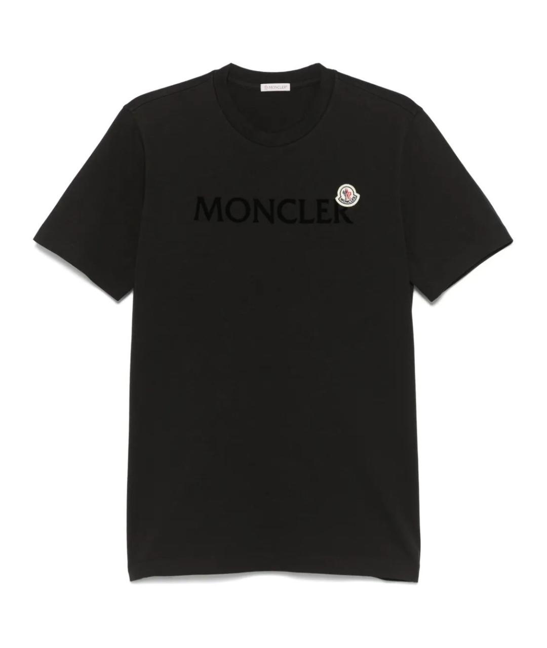 MONCLER Черная хлопковая футболка, фото 1