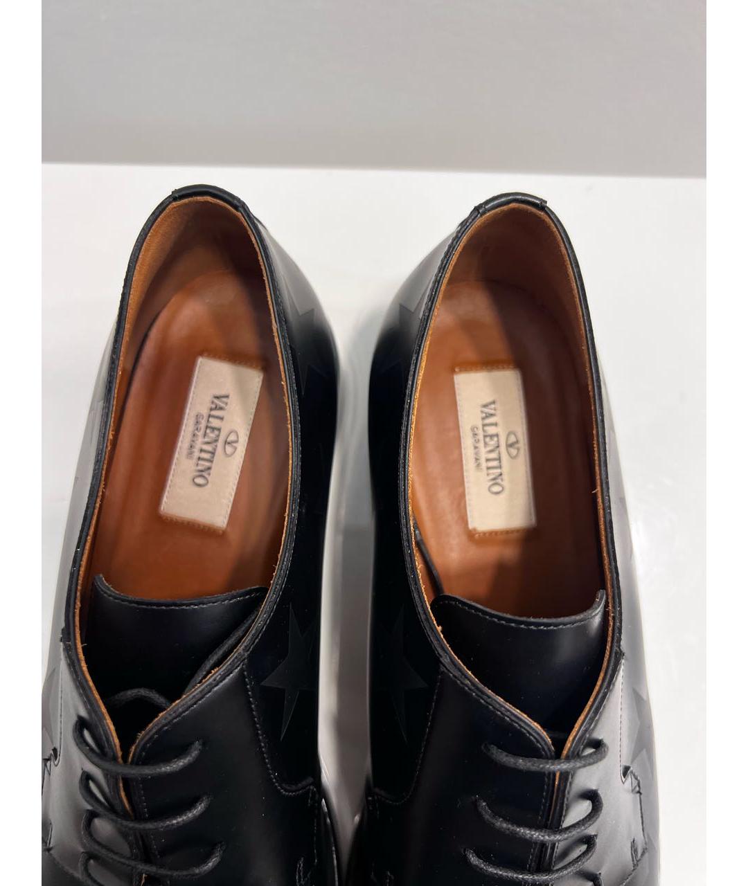 VALENTINO Черные кожаные брогги и оксфорды, фото 3