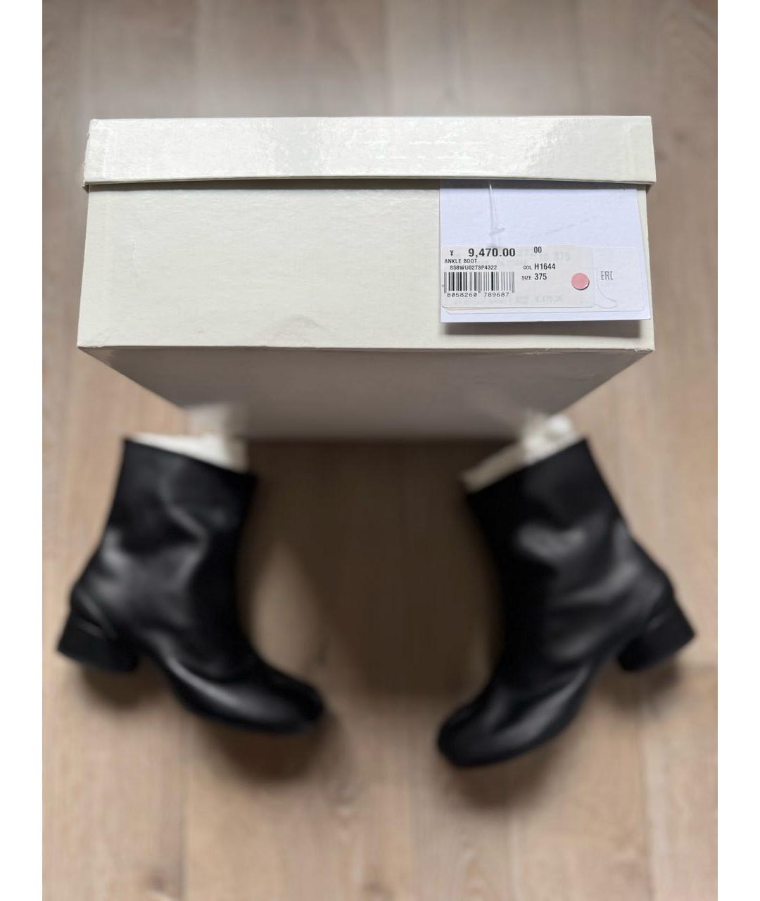 MAISON MARGIELA Черные кожаные ботильоны, фото 8