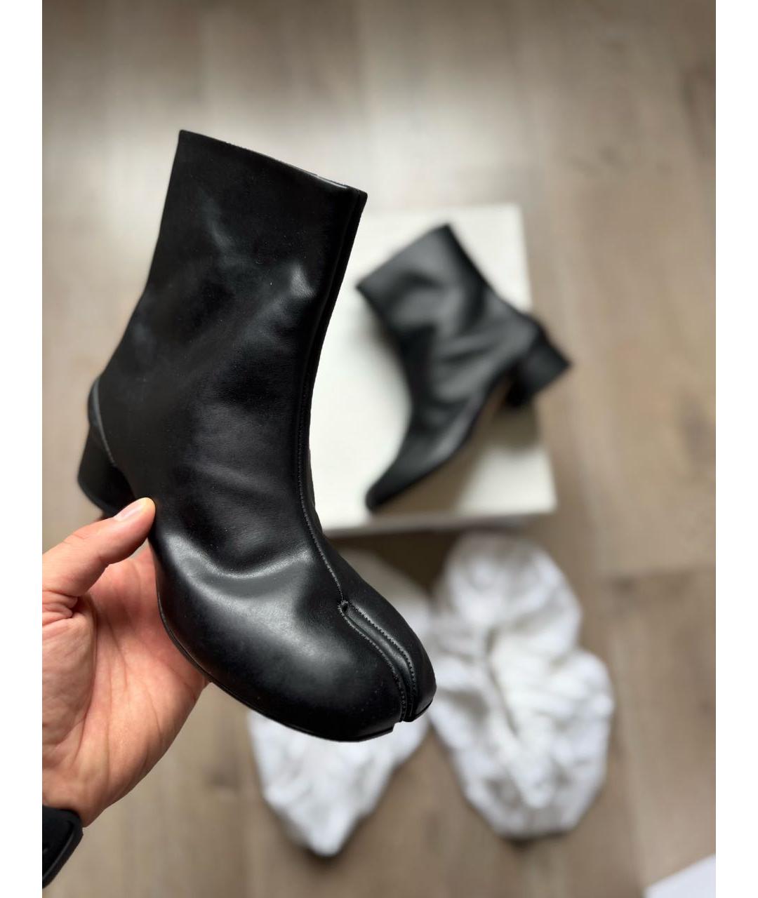 MAISON MARGIELA Черные кожаные ботильоны, фото 5