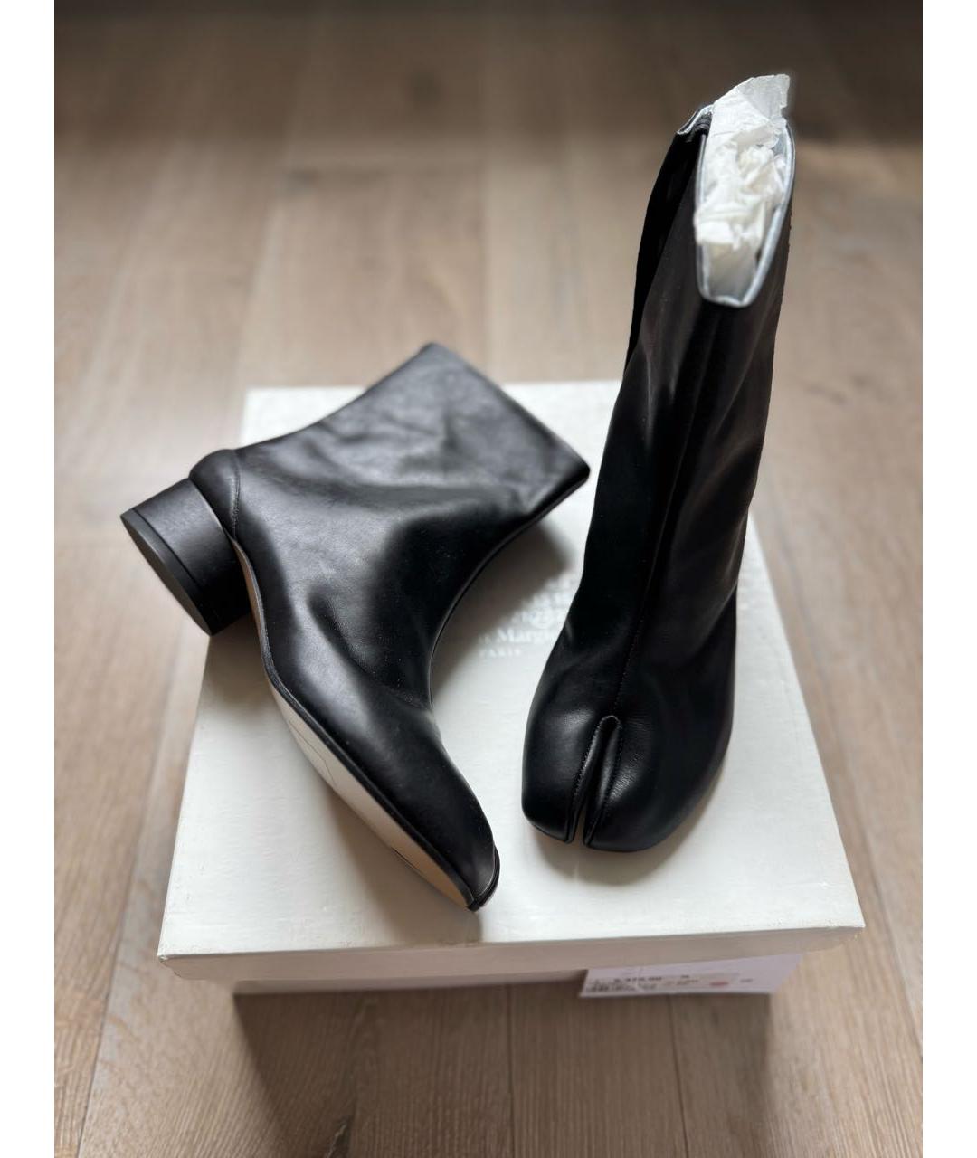 MAISON MARGIELA Черные кожаные ботильоны, фото 6
