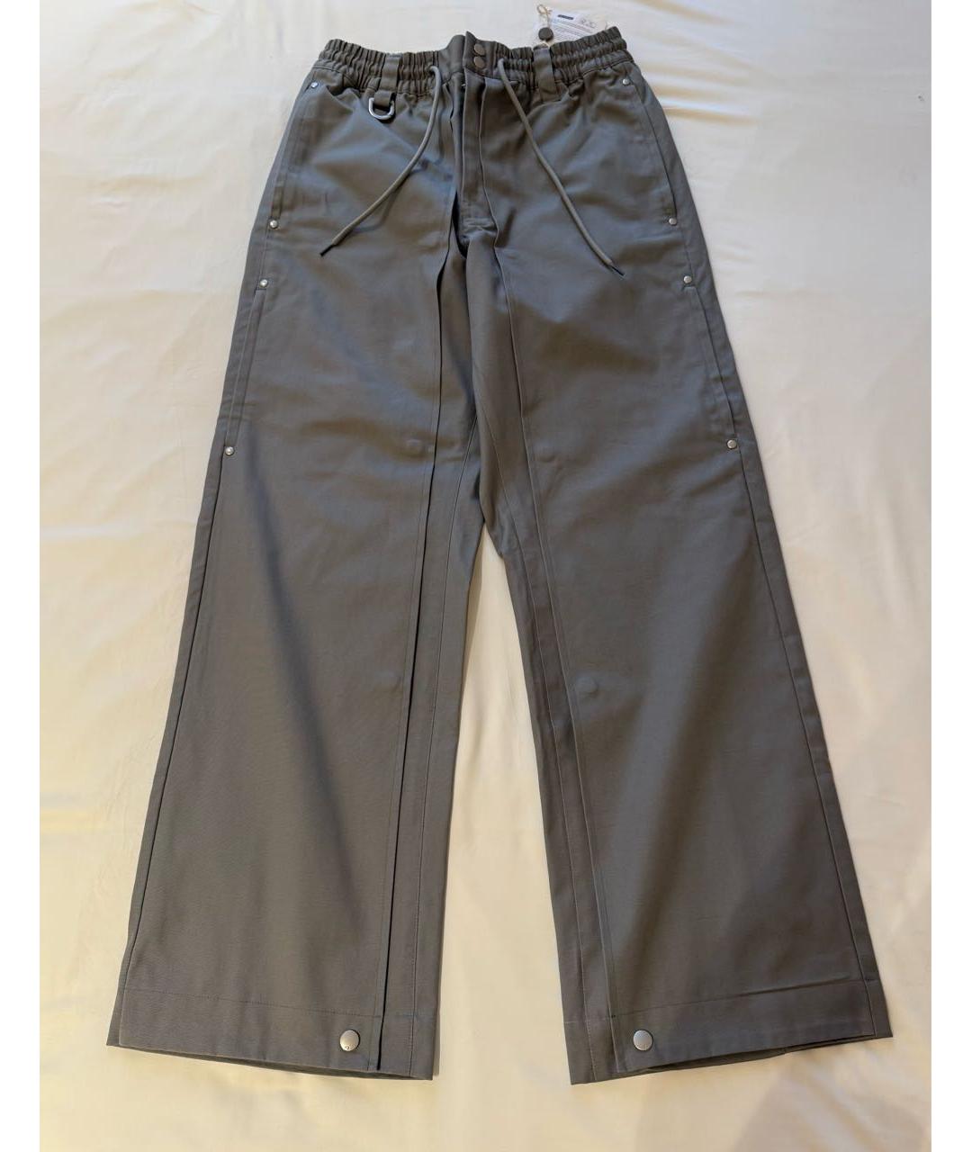 Y-3 Серые хлопковые повседневные брюки, фото 4