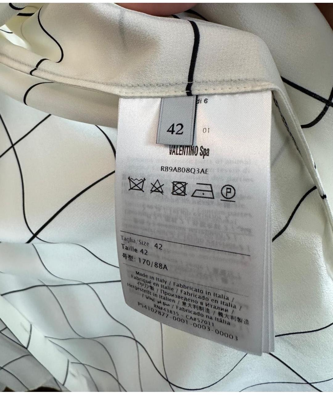 VALENTINO Белая шелковая блузы, фото 3