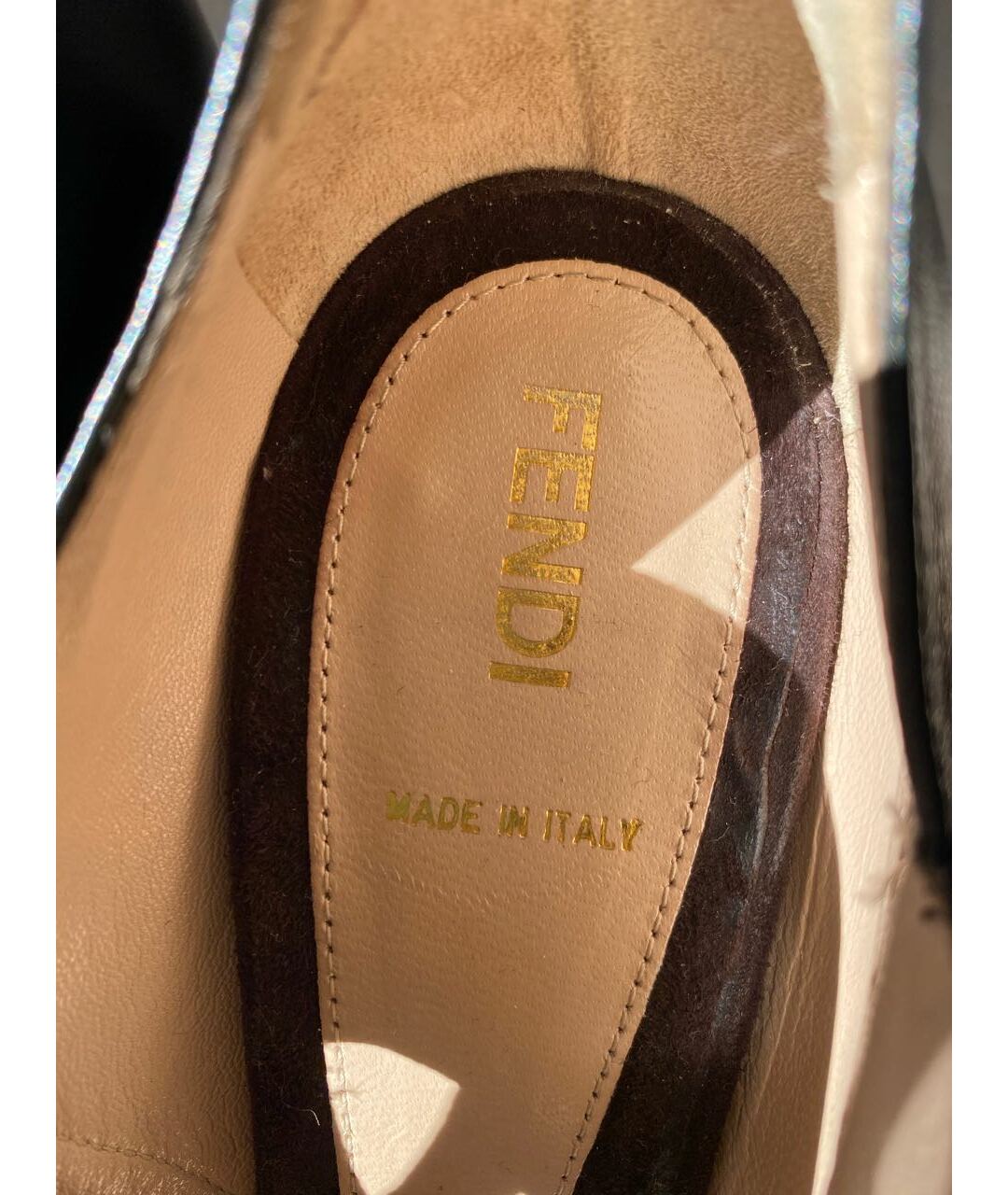 FENDI Коричневые замшевые туфли, фото 7
