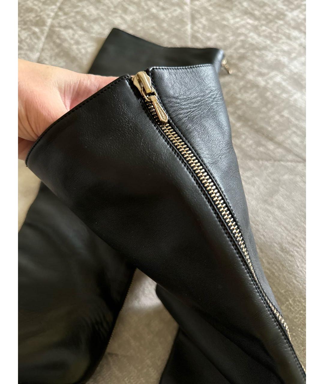 CHANEL Черные кожаные сапоги, фото 6