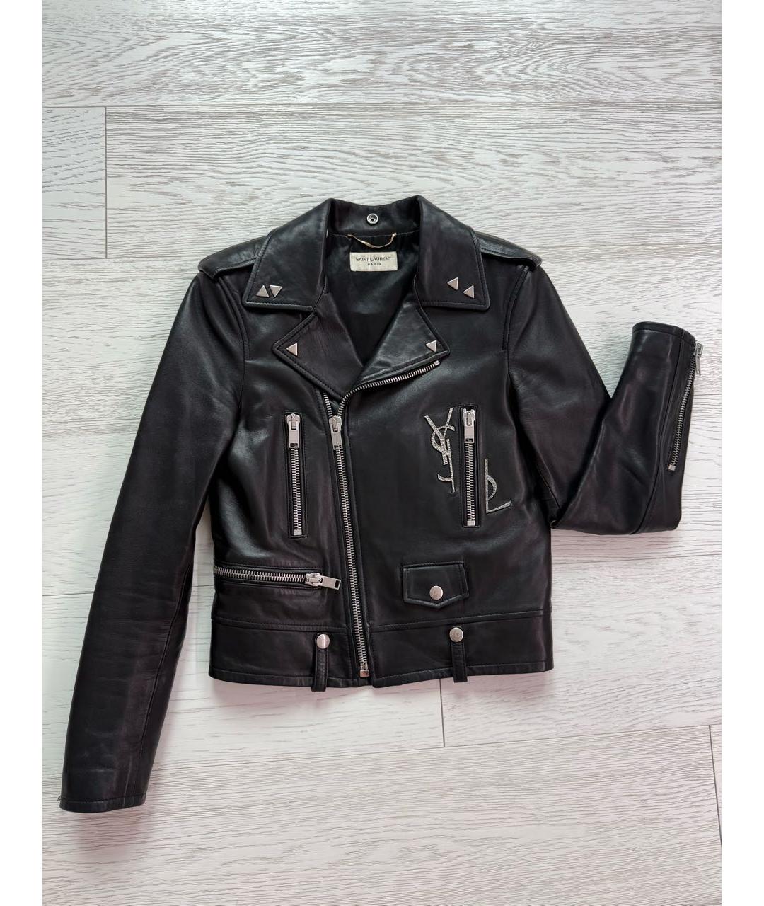 SAINT LAURENT Черная кожаная куртка, фото 5