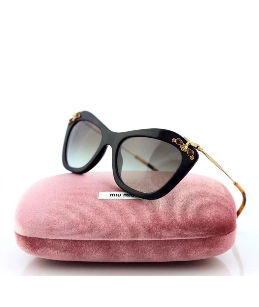 MIU MIU Черные пластиковые солнцезащитные очки, фото 2
