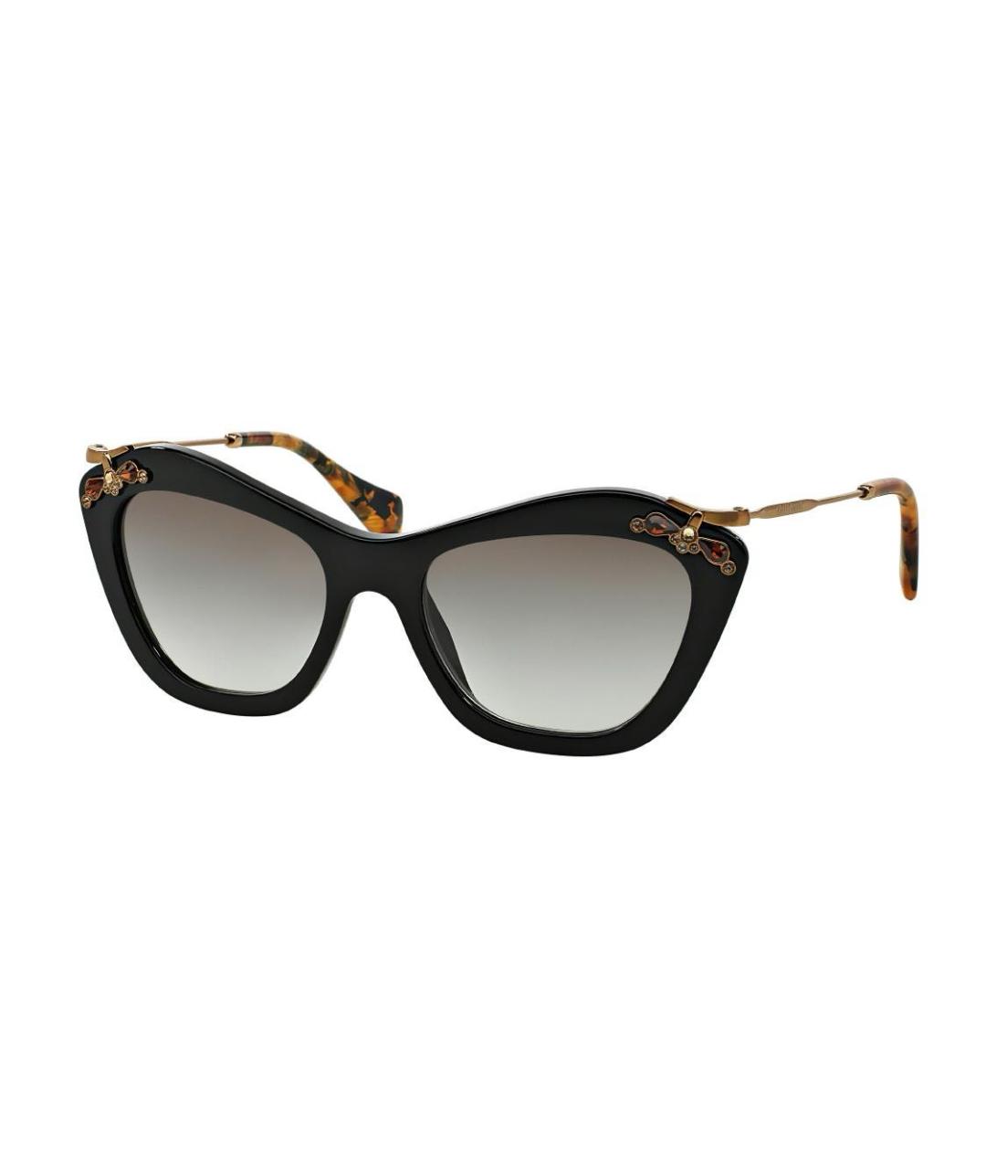 MIU MIU Черные пластиковые солнцезащитные очки, фото 3