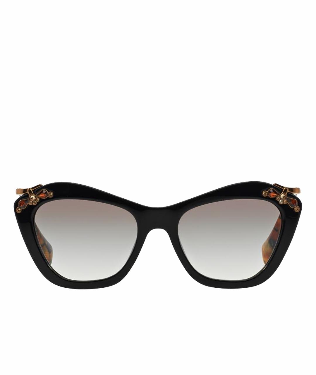 MIU MIU Черные пластиковые солнцезащитные очки, фото 1