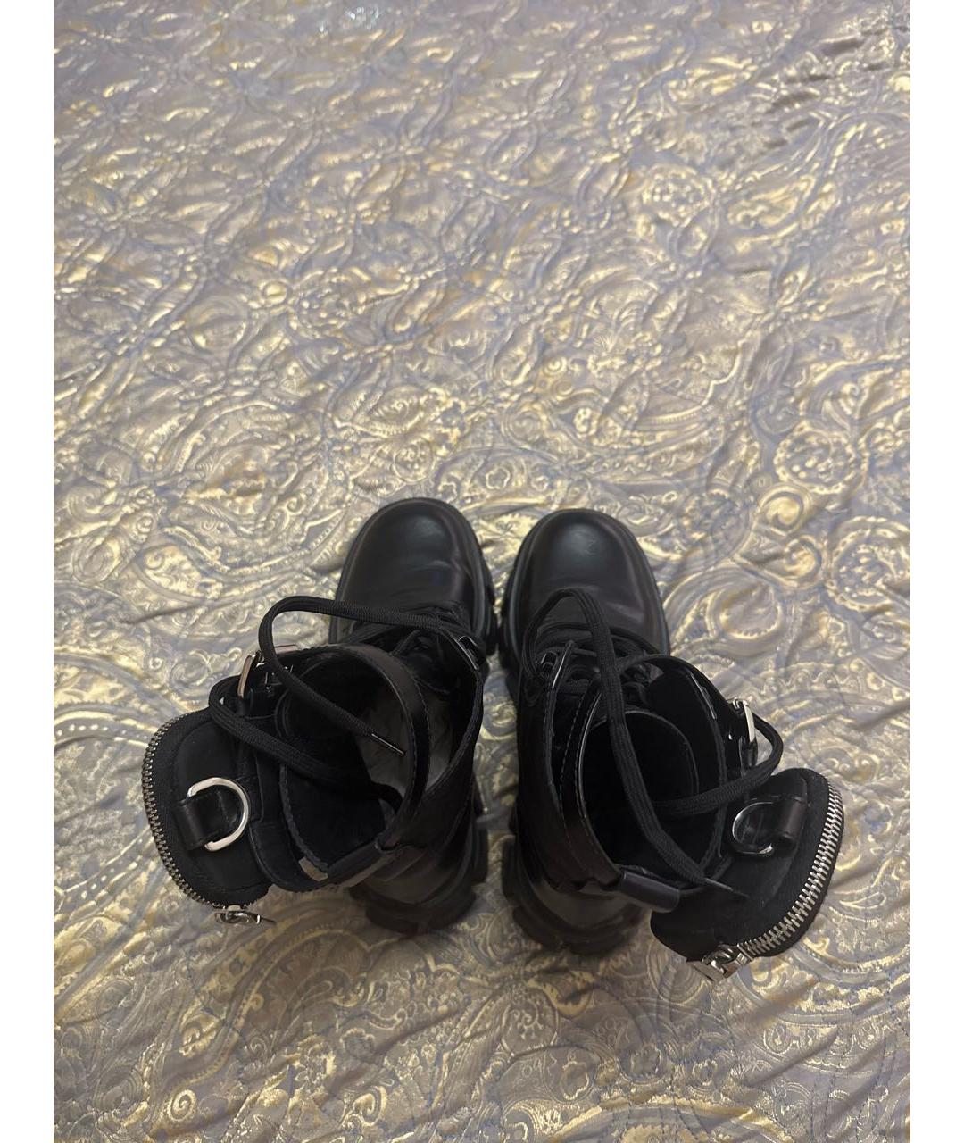 PRADA Черные кожаные ботинки, фото 3