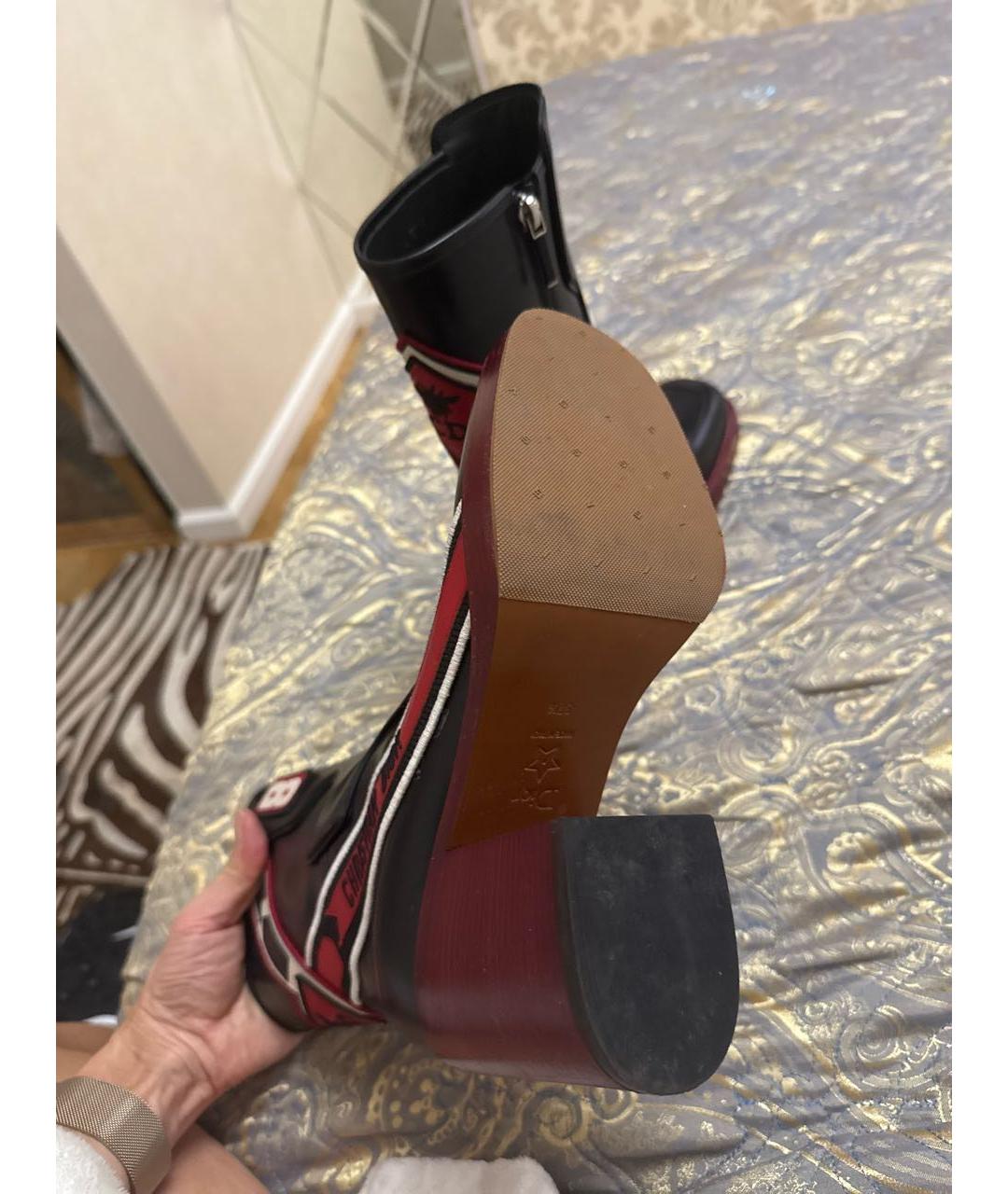 CHRISTIAN DIOR Черные кожаные сапоги, фото 5