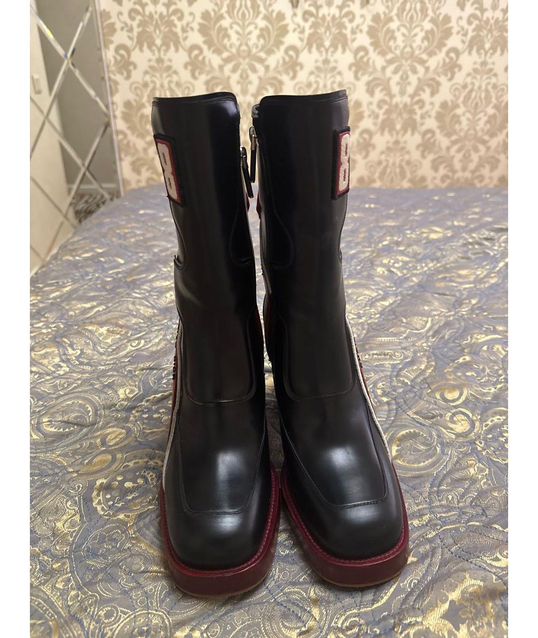 CHRISTIAN DIOR Черные кожаные сапоги, фото 2