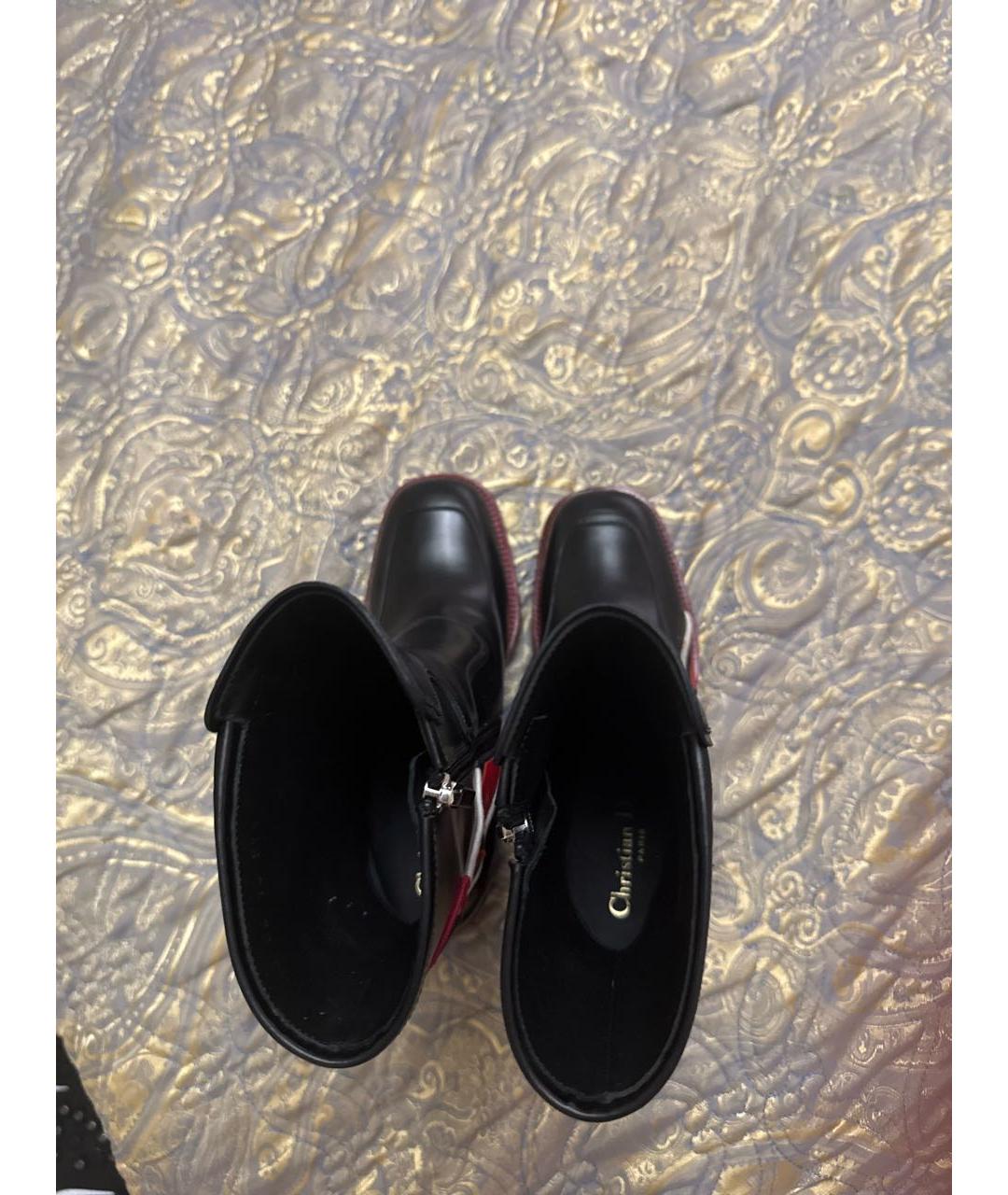 CHRISTIAN DIOR Черные кожаные сапоги, фото 3