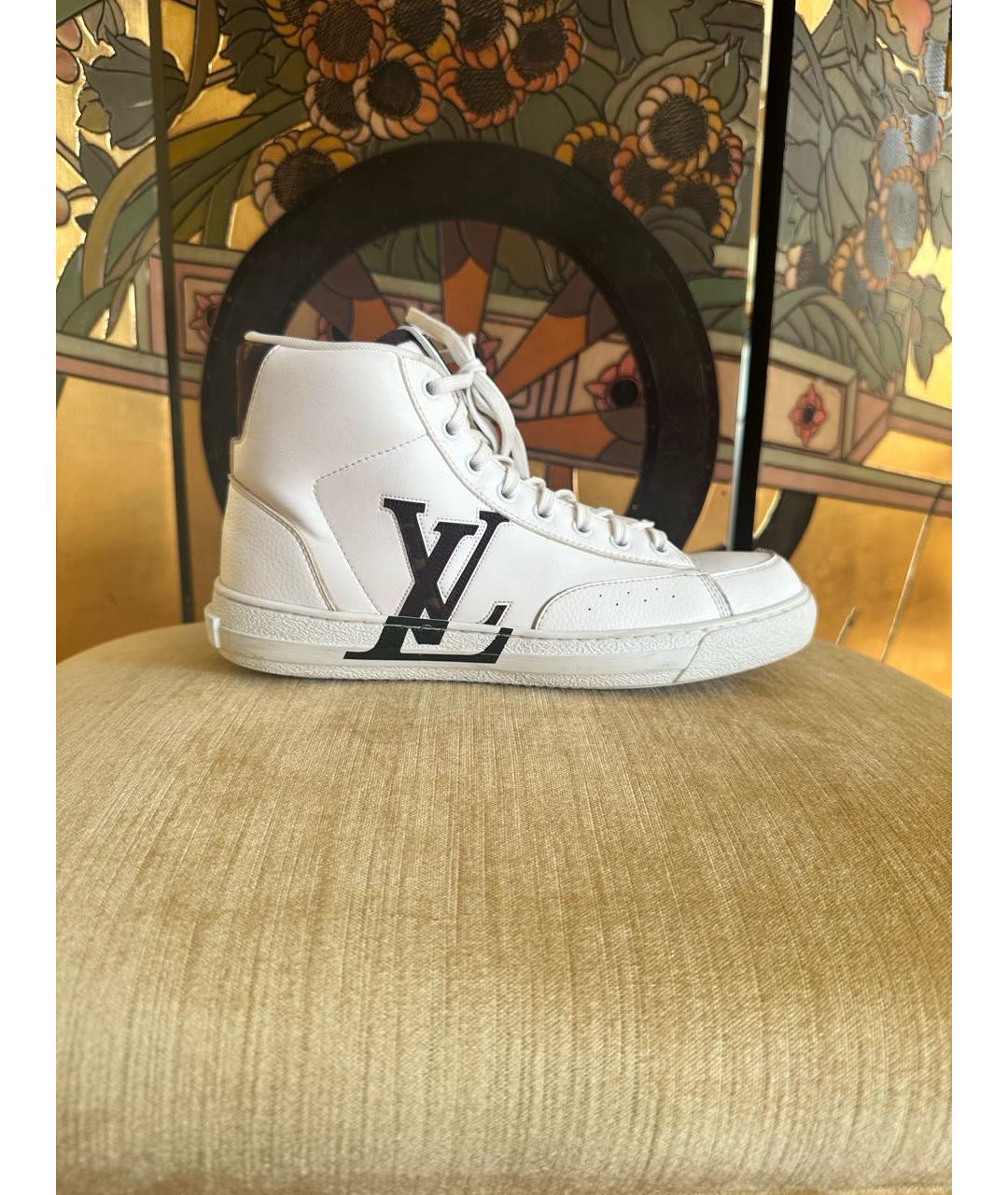 LOUIS VUITTON Белые кожаные кроссовки, фото 8