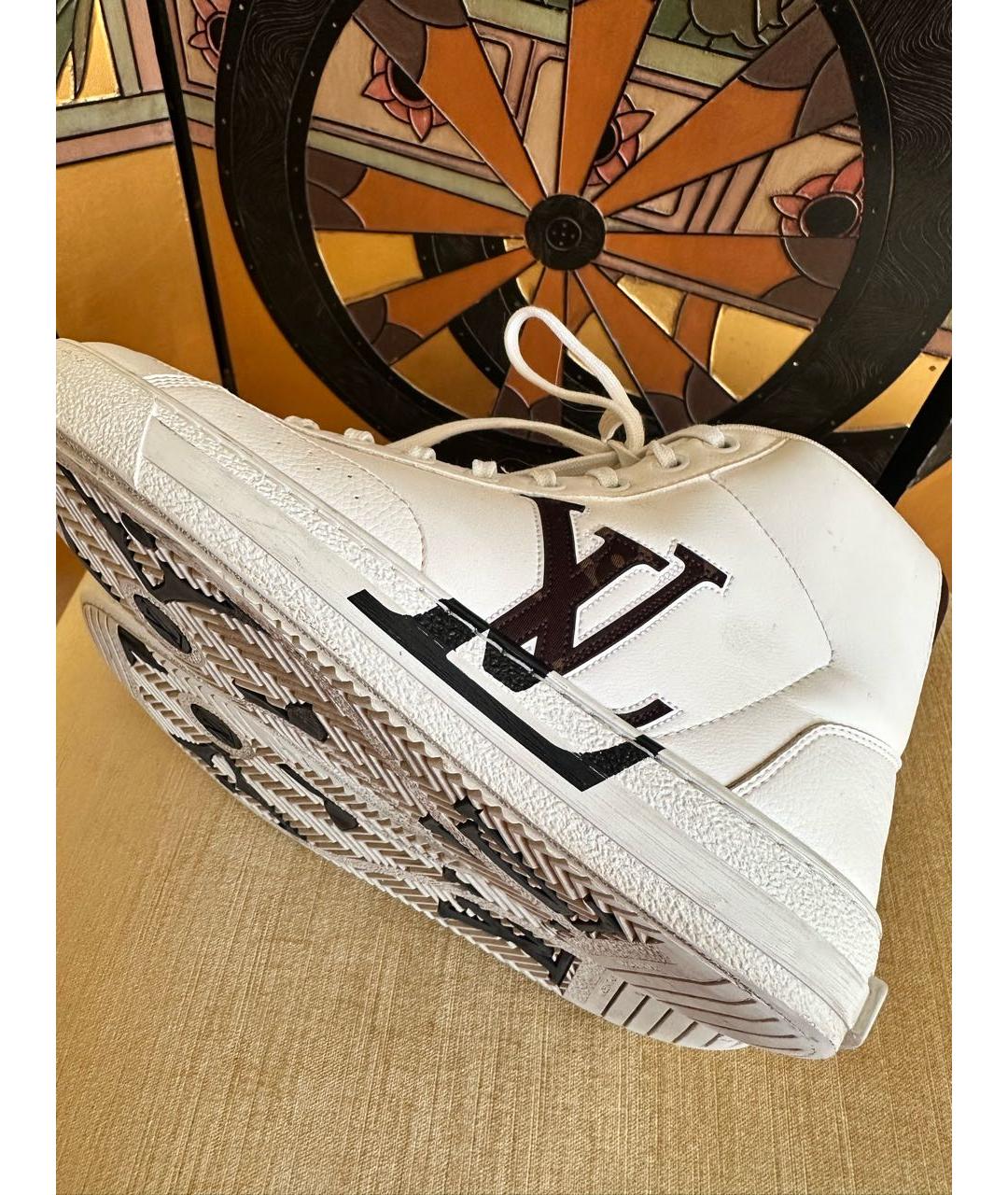 LOUIS VUITTON Белые кожаные кроссовки, фото 6