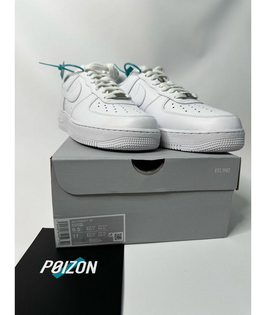 NIKE Белые кожаные низкие кроссовки / кеды, фото 2