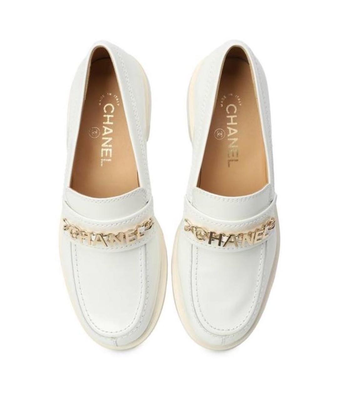 CHANEL Белые лоферы из лакированной кожи, фото 6