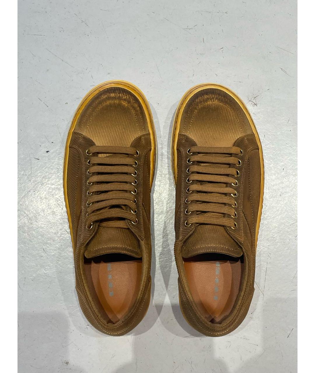 RICK OWENS DRKSHDW Коричневые текстильные низкие кроссовки / кеды, фото 3