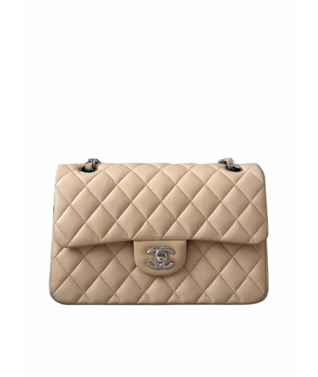 CHANEL Бежевая кожаная сумка через плечо, фото 1
