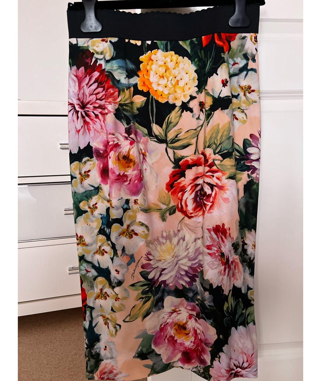 DOLCE&GABBANA Мульти вискозная юбка миди, фото 8