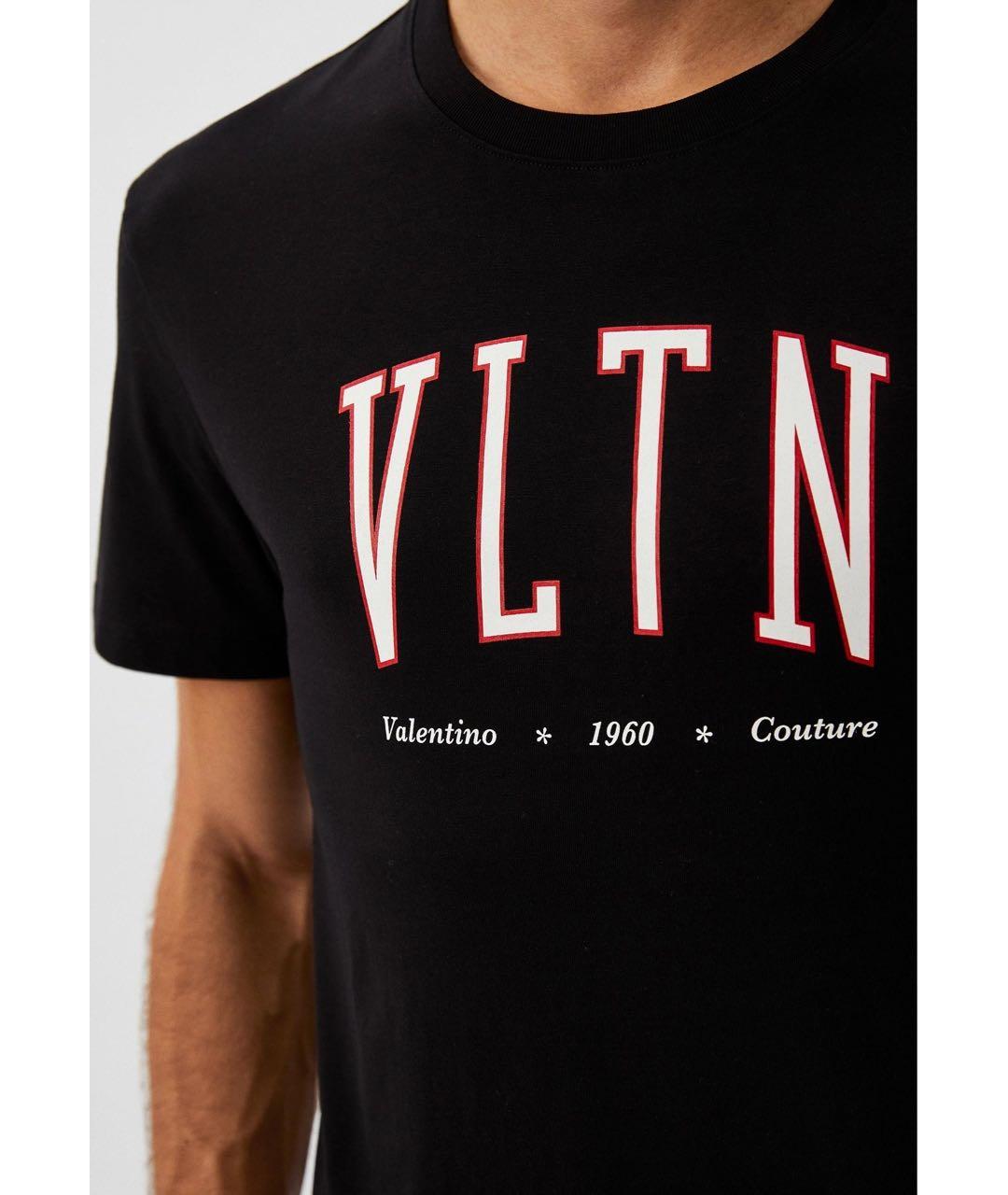 VALENTINO Черная хлопковая футболка, фото 3