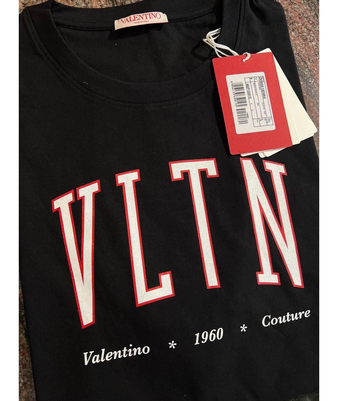 VALENTINO Черная хлопковая футболка, фото 2