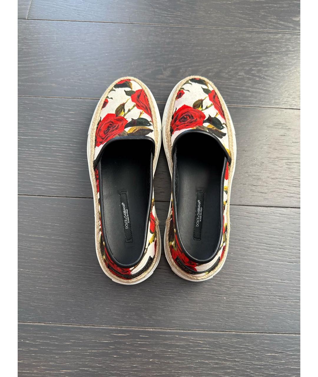 DOLCE&GABBANA Белые текстильные лоферы, фото 3