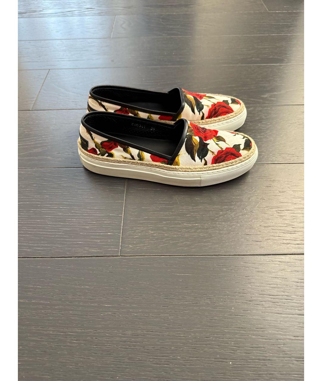 DOLCE&GABBANA Белые текстильные лоферы, фото 6
