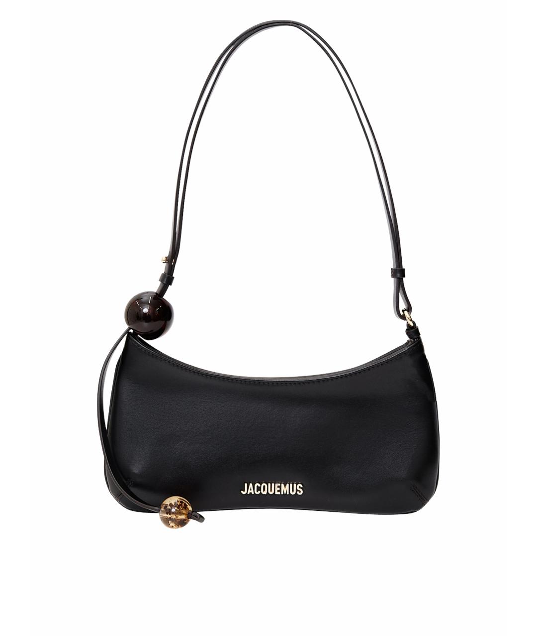 JACQUEMUS Черная кожаная сумка через плечо, фото 1