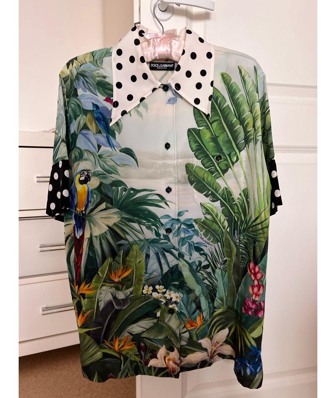 DOLCE&GABBANA Мульти шелковая рубашка, фото 7