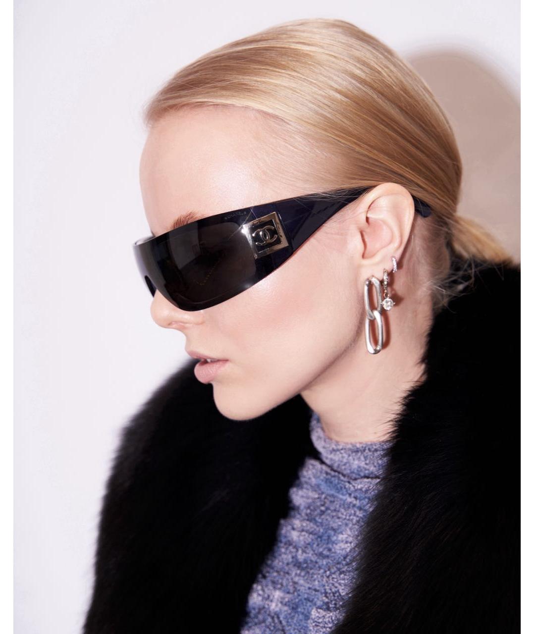 CHANEL Фиолетовые пластиковые солнцезащитные очки, фото 8