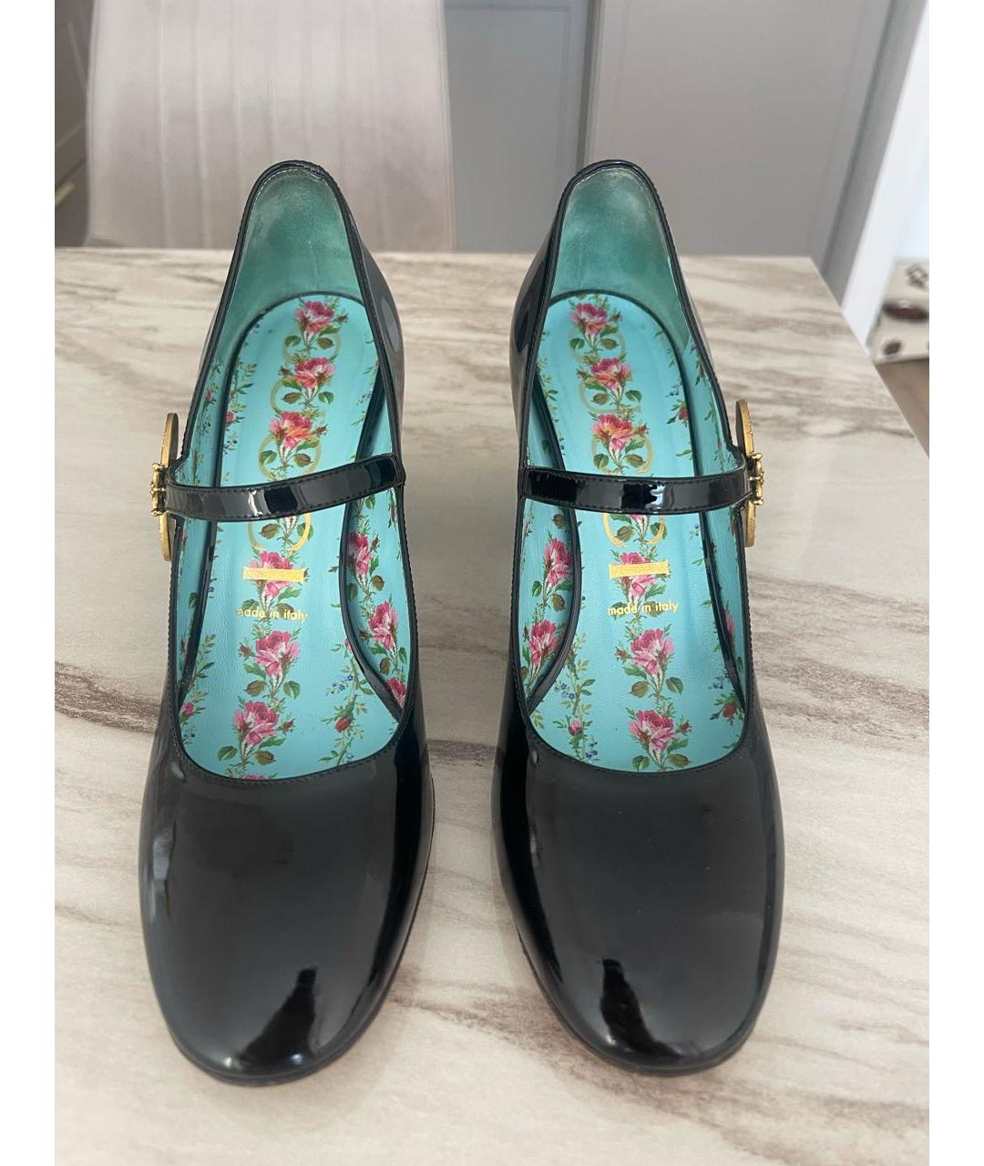 GUCCI Черные туфли из лакированной кожи, фото 2
