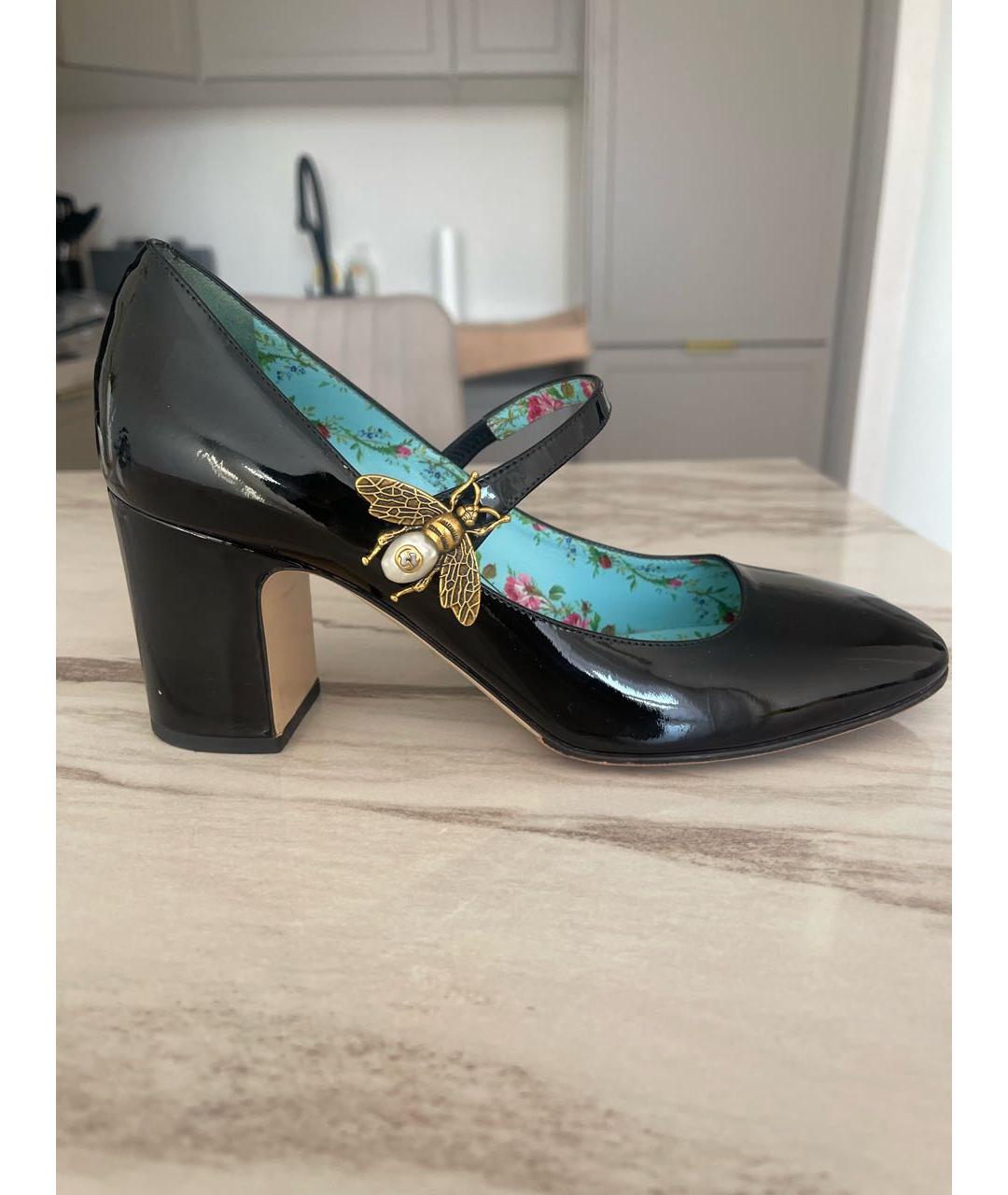 GUCCI Черные туфли из лакированной кожи, фото 5