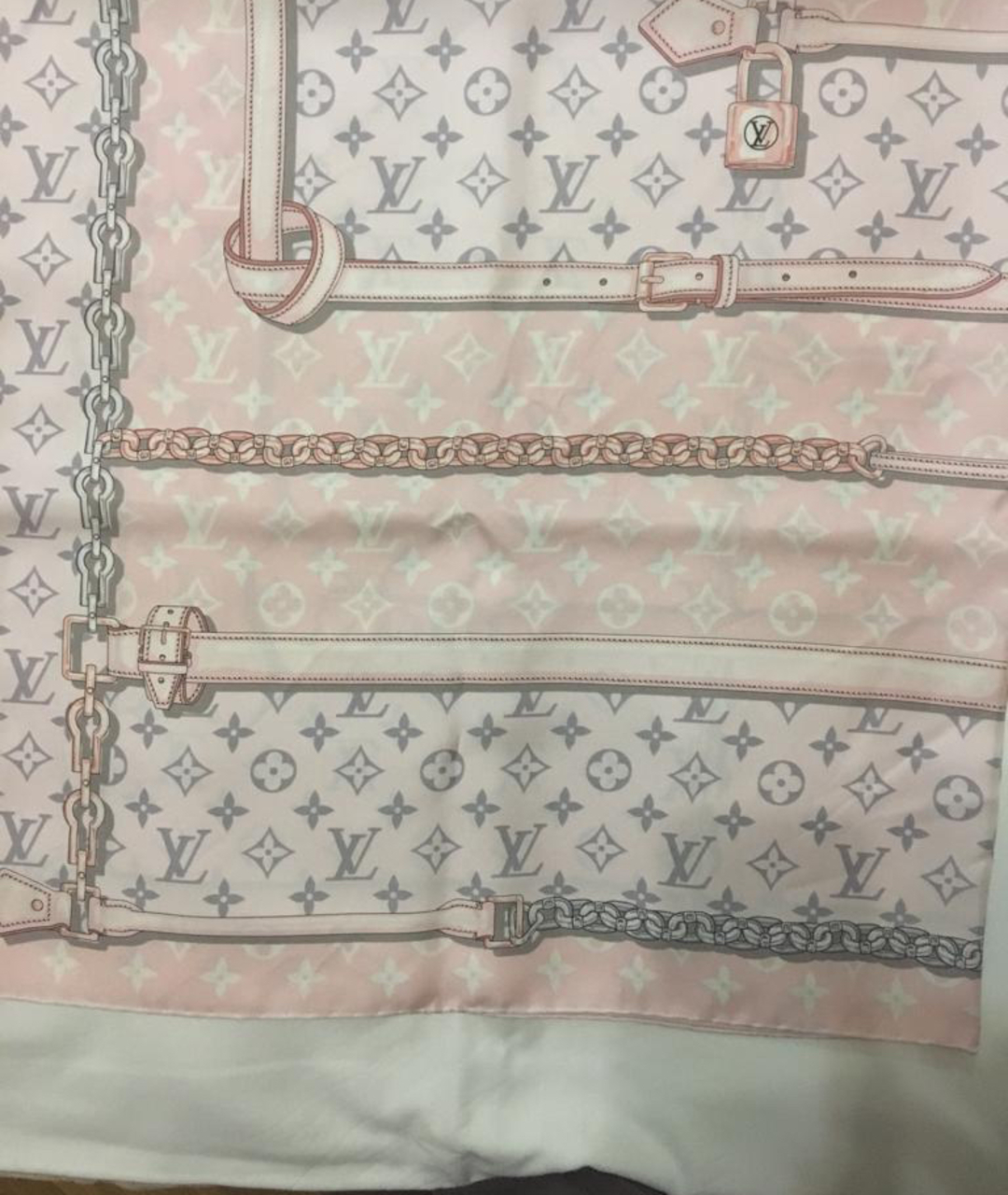 LOUIS VUITTON PRE-OWNED Розовый шелковый шарф, фото 2
