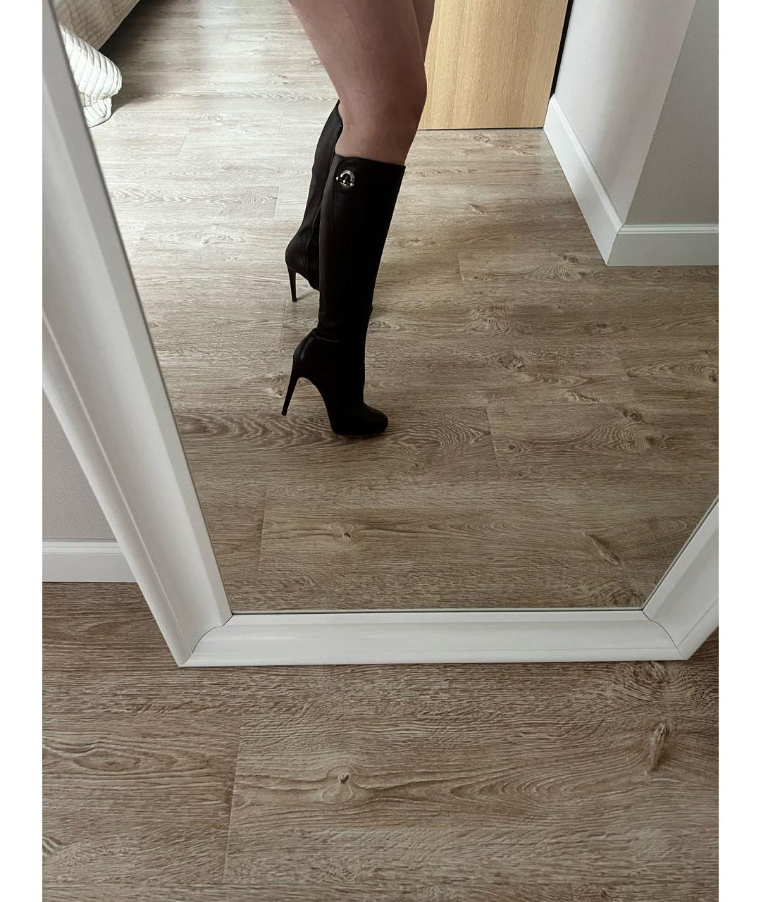 CHRISTIAN DIOR Коричневые кожаные сапоги, фото 8