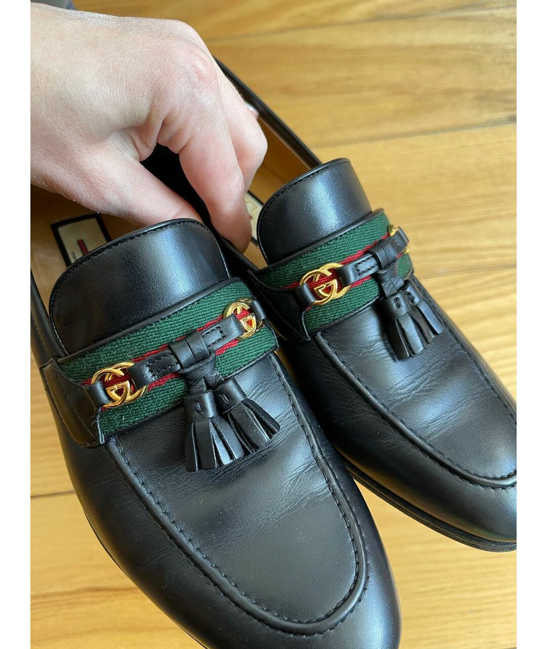 GUCCI Черные кожаные лоферы, фото 3