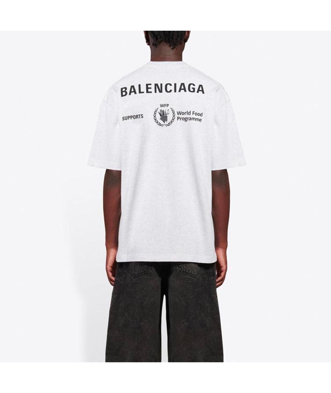 BALENCIAGA Белая хлопковая футболка, фото 5