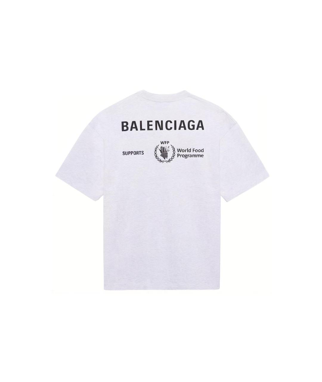 BALENCIAGA Белая хлопковая футболка, фото 2