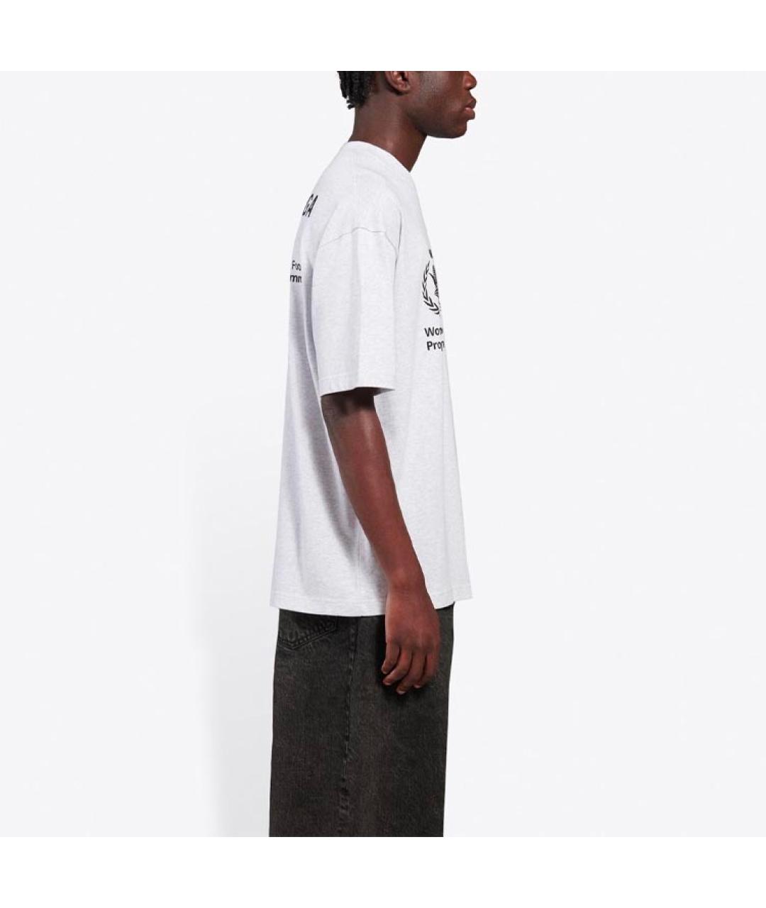 BALENCIAGA Белая хлопковая футболка, фото 6