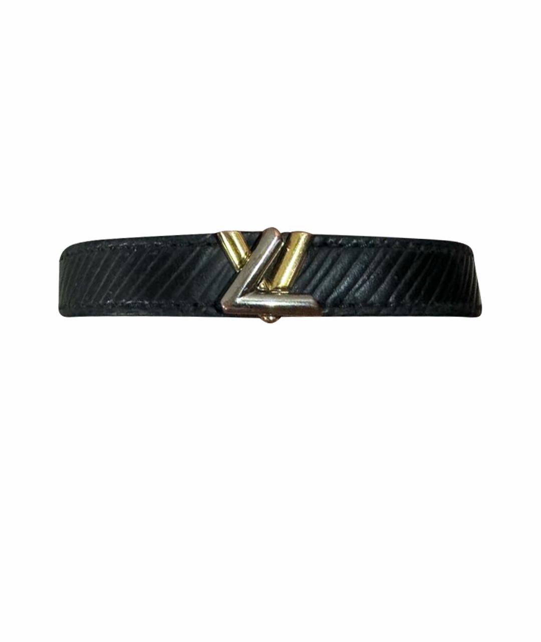 LOUIS VUITTON Черный кожаный браслет, фото 1