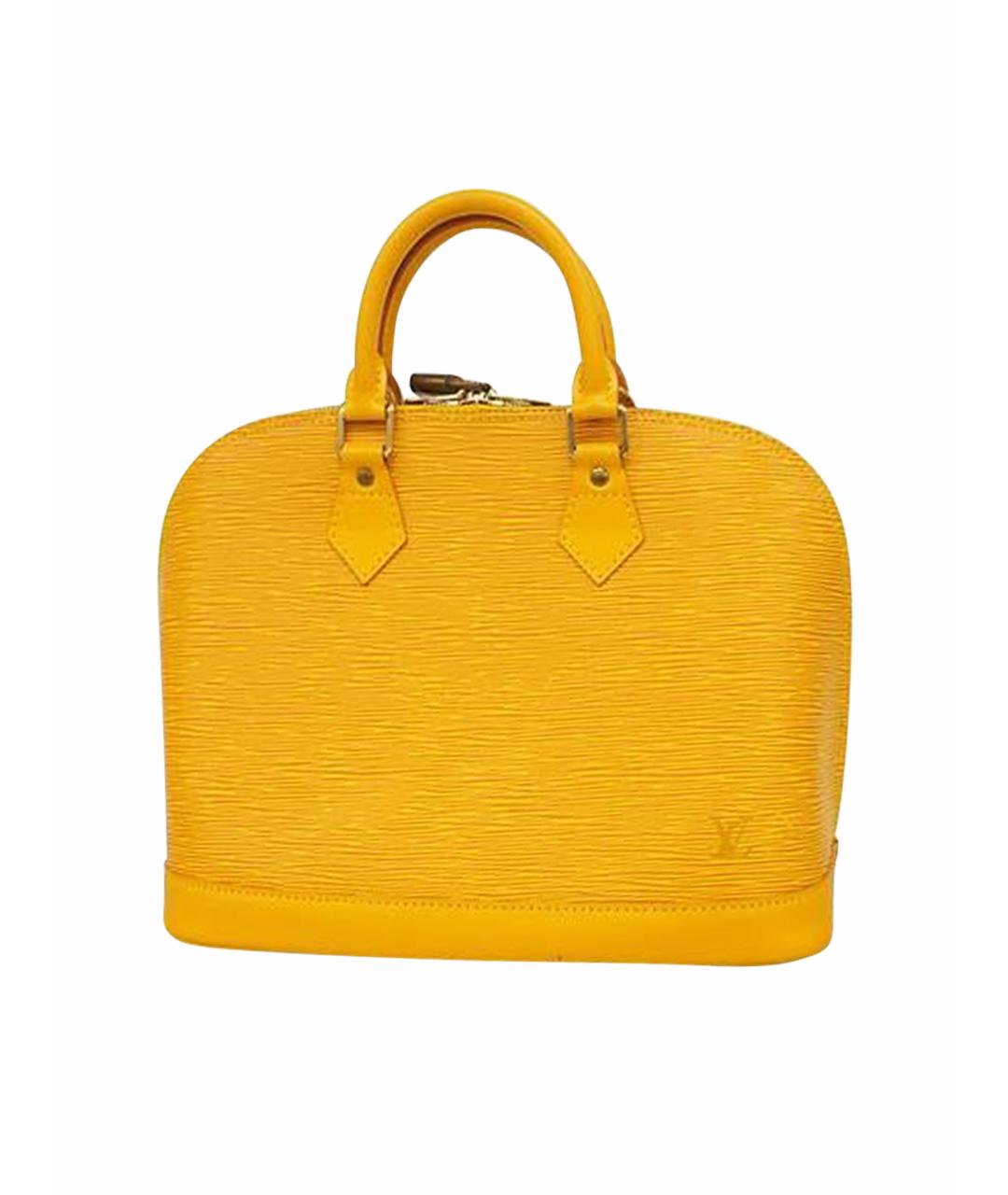 LOUIS VUITTON Желтая кожаная сумка с короткими ручками, фото 1