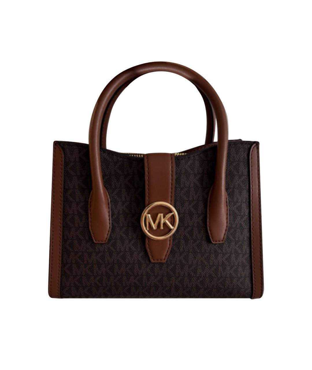 MICHAEL KORS Коричневая кожаная сумка с короткими ручками, фото 1